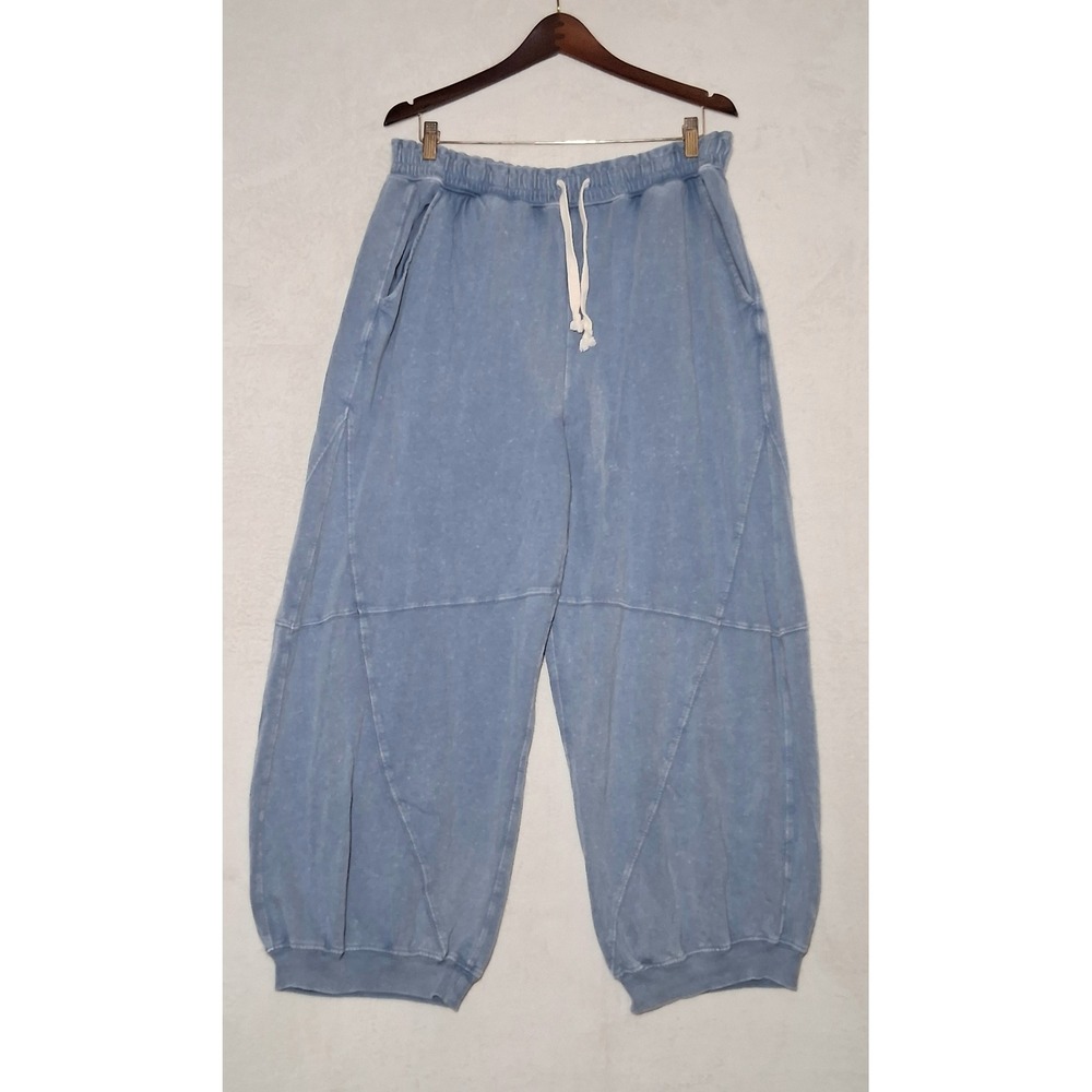 Relaxed Light Blue Jogger Pants with Drawstring